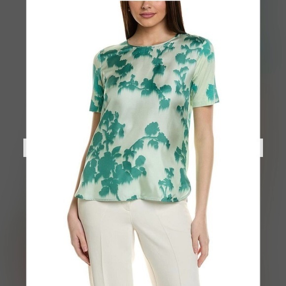 MaxMara Tops - Max Mara Studio Fagus Silk Front Top in Pastel Green Size S